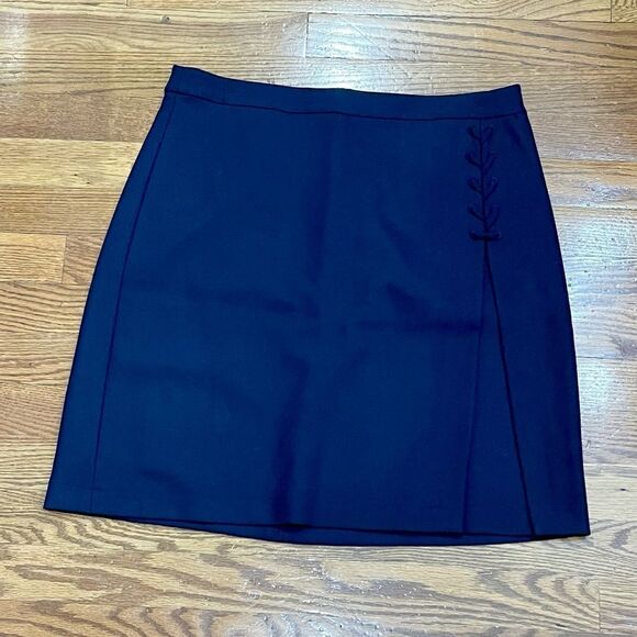 Brooks Brother Red Fleece Navy Laced Wool Blend Skirt. Size 6 - Picture 1 of 13